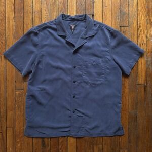 Scottevest Shirt Men XL Blue Button Travel Hidden Pocket Beachcomber Performance